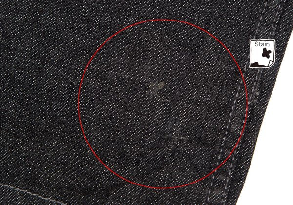 DOLCE&GABBANA Leather Plate Denim Jeans Black Size 33