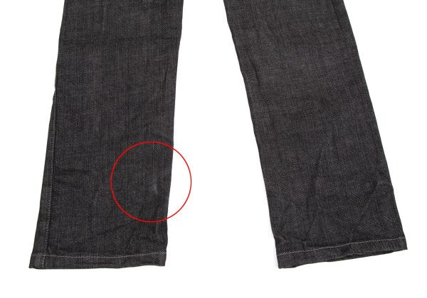 DOLCE&GABBANA Leather Plate Denim Jeans Black Size 33