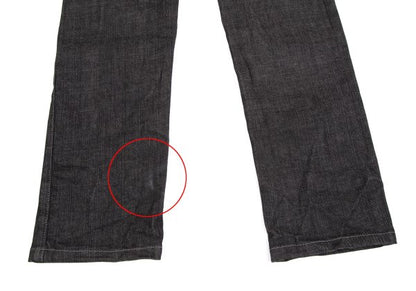 DOLCE&GABBANA Leather Plate Denim Jeans Black Size 33