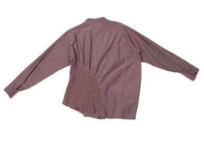 ISSEY MIYAKE 21AW Cotton Shirring Design Blouse Pink Size 2