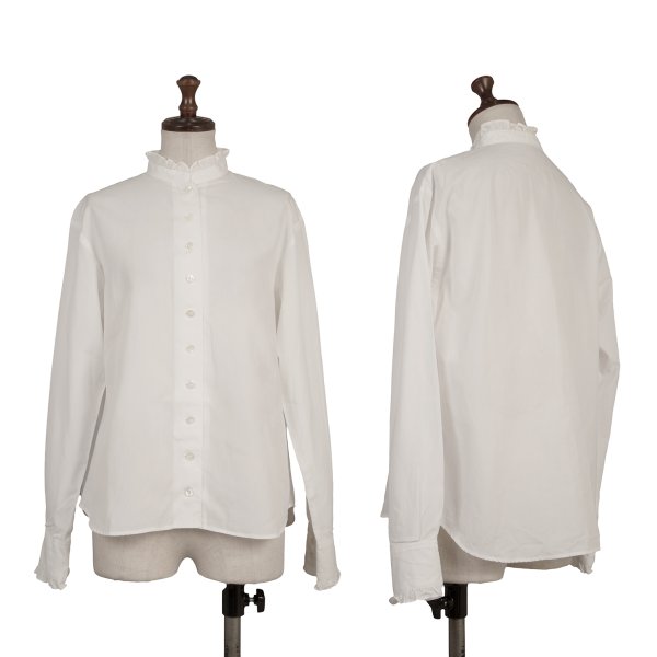 Mademoiselle NON NON Cotton Band Blouse White Size 38M