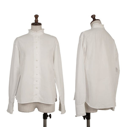 Mademoiselle NON NON Cotton Band Blouse White Size 38M