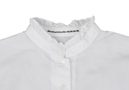 Mademoiselle NON NON Cotton Band Blouse White Size 38M