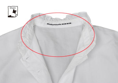 Mademoiselle NON NON Cotton Band Blouse White Size 38M