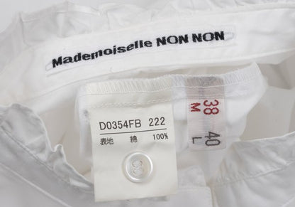 Mademoiselle NON NON Cotton Band Blouse White Size 38M