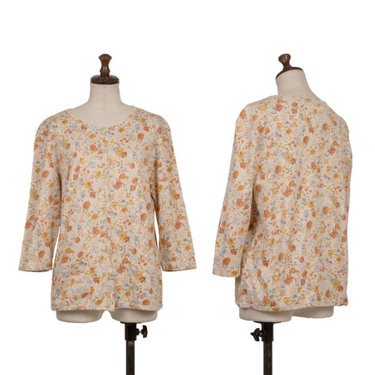 Mademoiselle NON NON Cotton Floral Print Beige Multi Size L