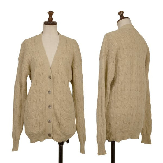 Ralph Lauren Wool Cable Knit Low Gauge Cardigan Mocha Size M