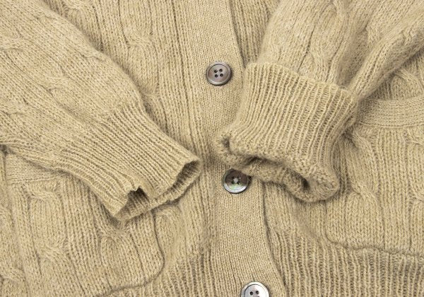 Ralph Lauren Wool Cable Knit Low Gauge Cardigan Mocha Size M