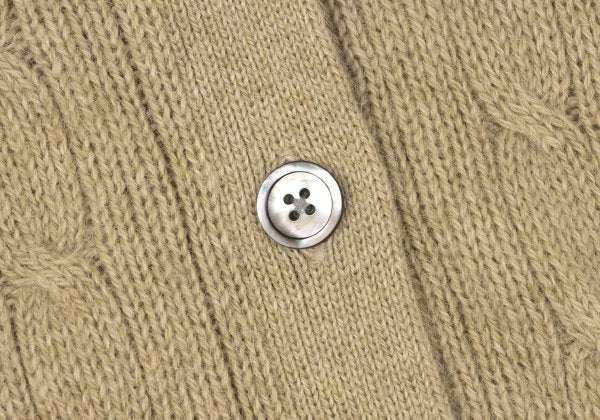 Ralph Lauren Wool Cable Knit Low Gauge Cardigan Mocha Size M