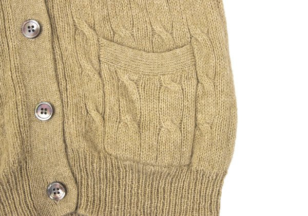 Ralph Lauren Wool Cable Knit Low Gauge Cardigan Mocha Size M