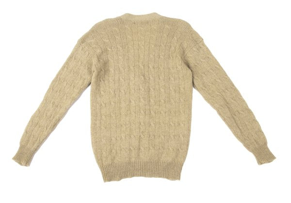 Ralph Lauren Wool Cable Knit Low Gauge Cardigan Mocha Size M
