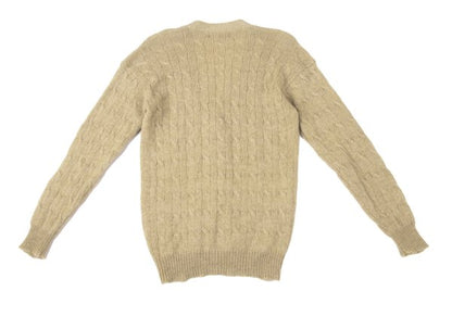 Ralph Lauren Wool Cable Knit Low Gauge Cardigan Mocha Size M