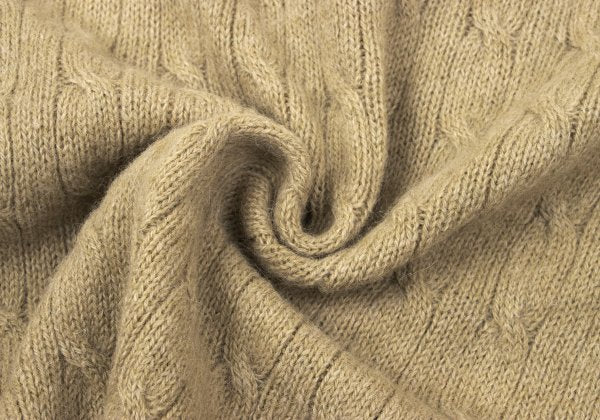 Ralph Lauren Wool Cable Knit Low Gauge Cardigan Mocha Size M