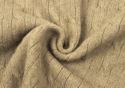 Ralph Lauren Wool Cable Knit Low Gauge Cardigan Mocha Size M