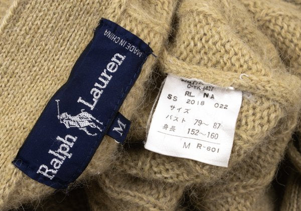 Ralph Lauren Wool Cable Knit Low Gauge Cardigan Mocha Size M