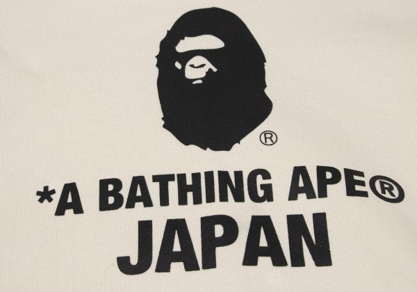 A BATHING APE BAPE Logo Print Hoodie White Size L