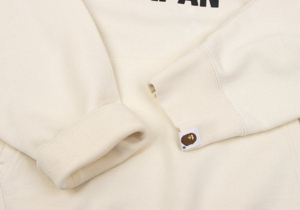 A BATHING APE BAPE Logo Print Hoodie White Size L
