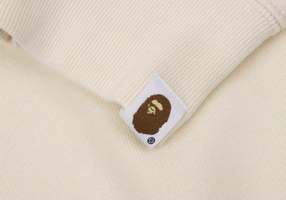 A BATHING APE BAPE Logo Print Hoodie White Size L