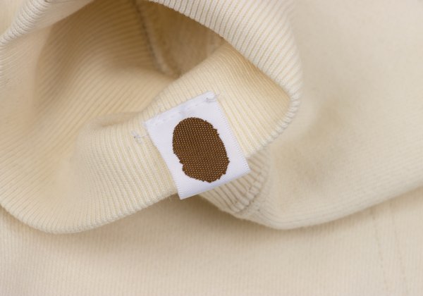 A BATHING APE BAPE Logo Print Hoodie White Size L