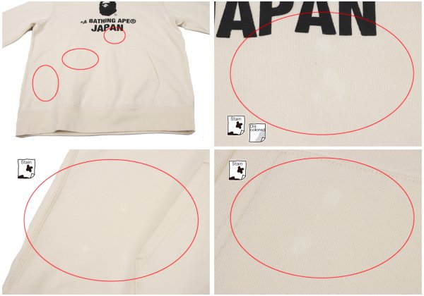 A BATHING APE BAPE Logo Print Hoodie White Size L
