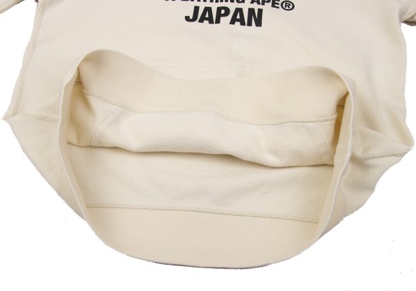 A BATHING APE BAPE Logo Print Hoodie White Size L