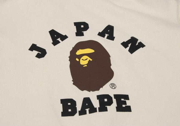 A BATHING APE BAPE Logo Print Hoodie White Size L