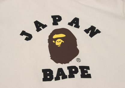 A BATHING APE BAPE Logo Print Hoodie White Size L