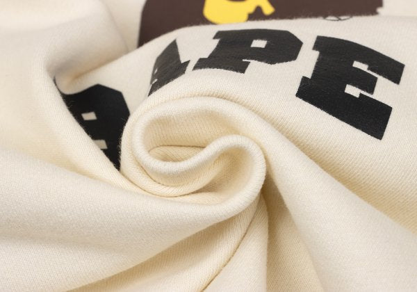 A BATHING APE BAPE Logo Print Hoodie White Size L