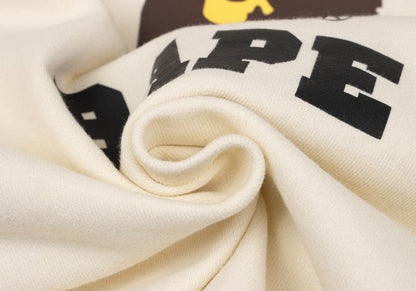 A BATHING APE BAPE Logo Print Hoodie White Size L
