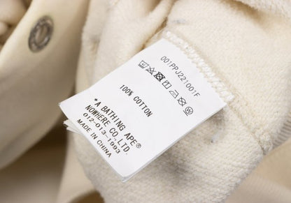 A BATHING APE BAPE Logo Print Hoodie White Size L