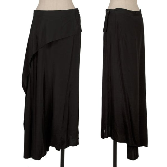Yohji Yamamoto FEMME Rayon Draped Skirt Black Size 2