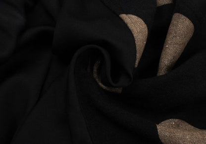 Y's Dot Mixed Material Gathered Skirt Black Size 2