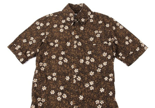 Vivienne Westwood MAN Cotton Flower Print Shirt Brown Size 2