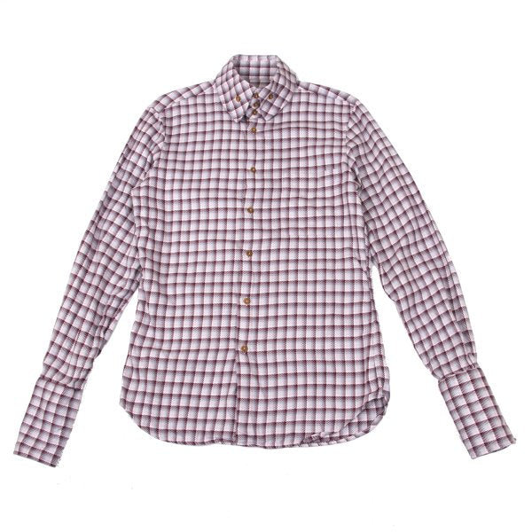 Vivienne Westwood MAN Cotton Check High Shirt Pink Size 3