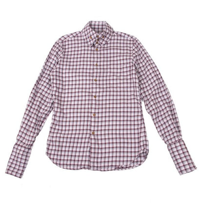 Vivienne Westwood MAN Cotton Check High Shirt Pink Size 3