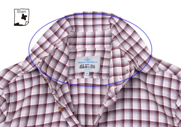 Vivienne Westwood MAN Cotton Check High Shirt Pink Size 3