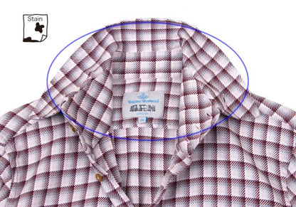 Vivienne Westwood MAN Cotton Check High Shirt Pink Size 3