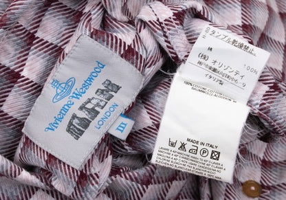 Vivienne Westwood MAN Cotton Check High Shirt Pink Size 3