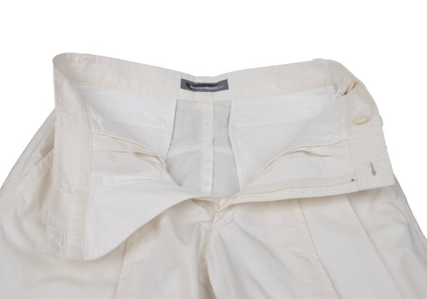 ISSEY MIYAKE MEN Cotton Tuck Design Pants Off-White Size S