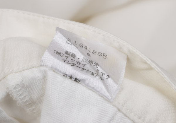 ISSEY MIYAKE MEN Cotton Tuck Design Pants Off-White Size S