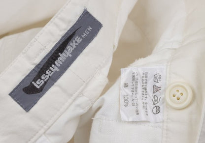 ISSEY MIYAKE MEN Cotton Tuck Design Pants Off-White Size S