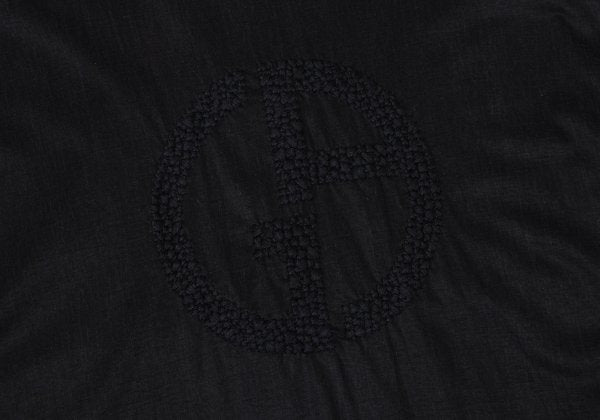 GIORGIO ARMANI Logo Embroidered Cupro T-Shirt Black Size 48