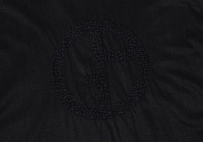 GIORGIO ARMANI Logo Embroidered Cupro T-Shirt Black Size 48