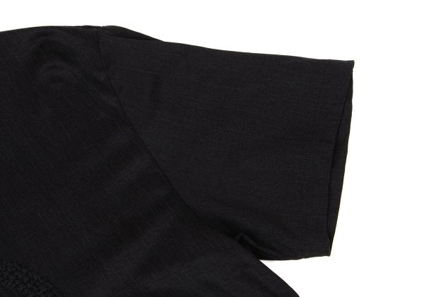 GIORGIO ARMANI Logo Embroidered Cupro T-Shirt Black Size 48