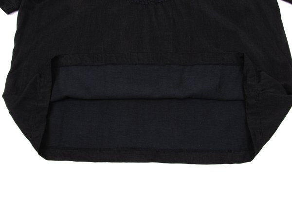 GIORGIO ARMANI Logo Embroidered Cupro T-Shirt Black Size 48