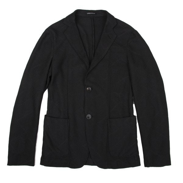 EMPORIO ARMANI Geometric Jacquard Jacket Black Size 46