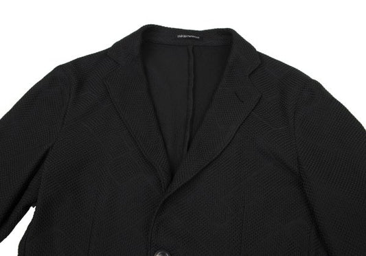 EMPORIO ARMANI Geometric Jacquard Jacket Black Size 46