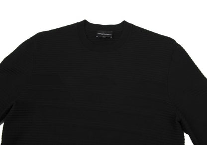 EMPORIO ARMANI Eagle Jacquard Border Sweater Black Size S