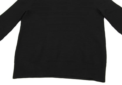 EMPORIO ARMANI Eagle Jacquard Border Sweater Black Size S
