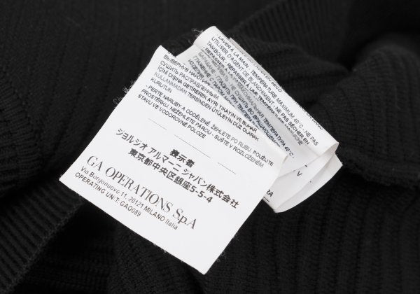 EMPORIO ARMANI Eagle Jacquard Border Sweater Black Size S